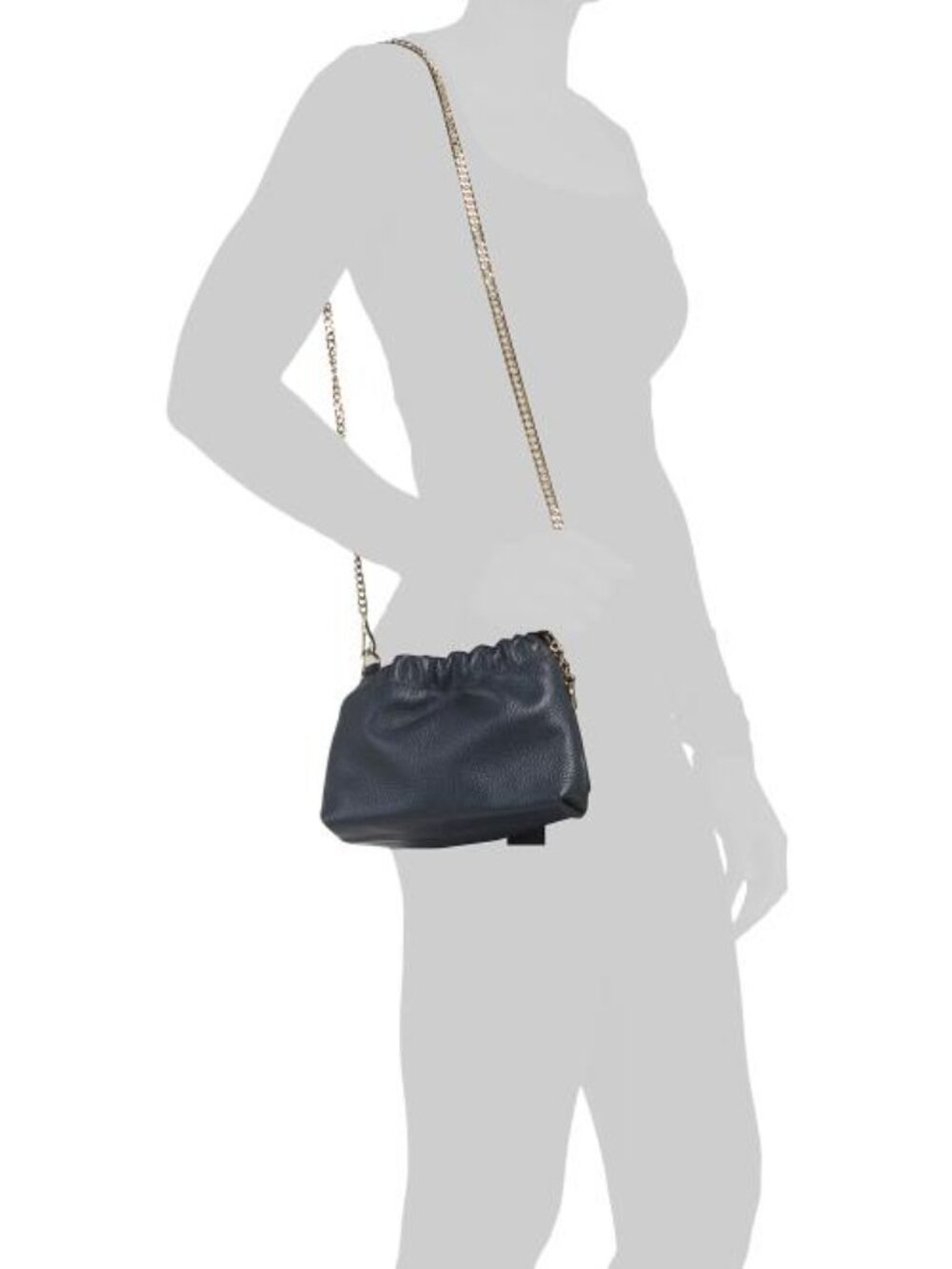 MARLON Made In Italy Leather Drawstring Pouch With Detachable Shoulder Strap - Picture 5 of 5